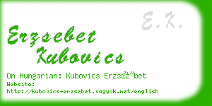 erzsebet kubovics business card